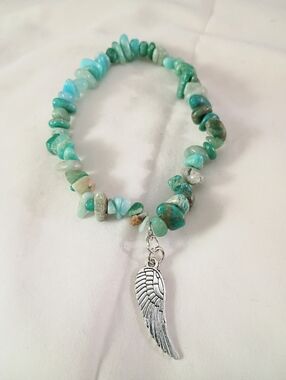 Green Aventurine Gemstone Chip Stretch Bracelet